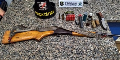 Cacoal - Durante Operação Paz no Campo, Polícia Militar apreende arma de fogo e munições