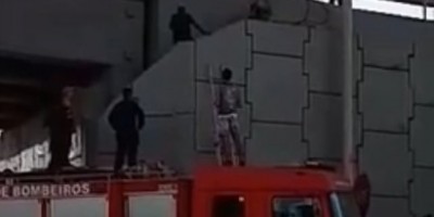 Pimenta Bueno –  Bombeiros e PM resgatam homem que ameaçava se jogar de viaduto - Vídeo