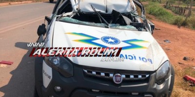 Nova Estrela - Policiais militares se envolvem em acidente enquanto se deslocavam para prestarem apoio em ocorrência policial