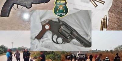 PM do 10º Batalhão em Rolim de Moura recupera uma moto roubada e outra furtada, apreende duas armas de fogo e prende suspeitos