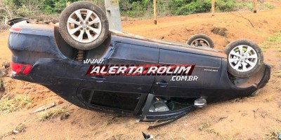 Rolim de Moura – Capotamento de veículo é registrado na RO-010 próximo à linha 192