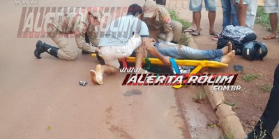 Rolim de Moura – Venezuelano é encaminhado ao pronto-socorro após sofrer queda de bicicleta na Avenida 25 de Agosto 