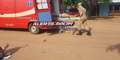Rolim de Moura – Mulher sofre queda de moto após passar por lombada na Avenida Norte Sul 