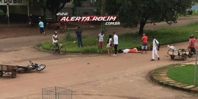  Rolim de Moura – Colisão traseira envolvendo duas motos resulta em um ferido nessa manhã de sábado 