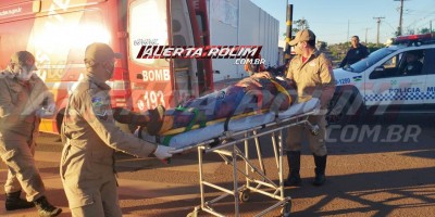 Colisão entre duas motos deixa um dos condutores inconsciente e com fratura na perna, em Rolim de Moura – Veja o vídeo 