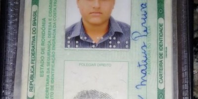Documento encontrado em nome de Fábio Mateus P. Gomes, em Rolim de Moura 