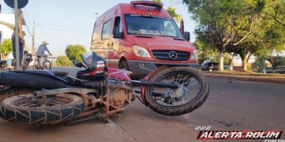 Acidente de trânsito nesta manhã de sábado deixa motociclista ferido, em Rolim de Moura – Vídeo  