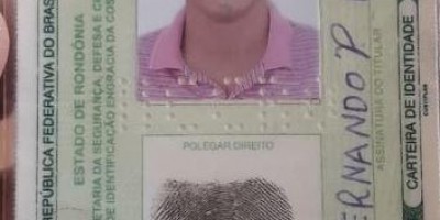 Documento encontrado em nome de Luiz Fernando P. da Silva, em Rolim de Moura 
