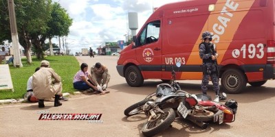 Colisão entre duas motos é registrada na tarde desta terça-feira, em Rolim de Moura 