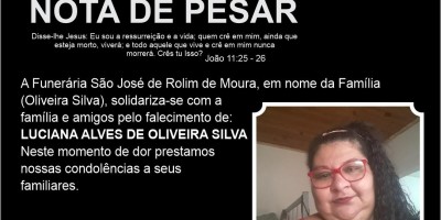 Nota de Pesar - Luciana Alves de Oliveira Silva