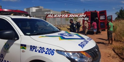 Bombeiros e PM atendem ocorrência de queda de moto na Rua Parnaíba em Rolim de Moura