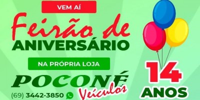 Feirão de aniversário 14 anos da Poconé veículos - Vídeo