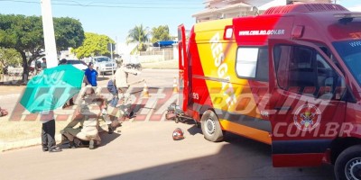 Acidente de trânsito na esquina da UPA resulta em dois feridos em Rolim de Moura 