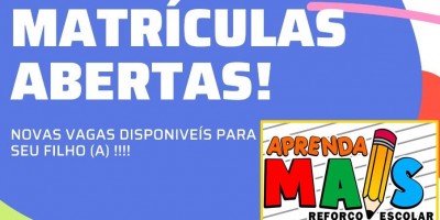 APRENDA MAIS REFORÇO ESCOLAR com matrículas abertas em Rolim de Moura