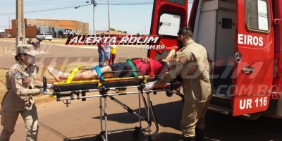 Colisão entre moto e veículo da SEAS resultou em um ferido nesta tarde de quinta-feira em Rolim de Moura