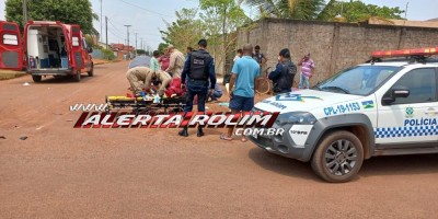 Motorista de carro foge do local após avançar via e causar grave acidente no bairro Cidade Alta em Rolim de Moura 