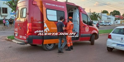 Colisão entre carro e moto no Boa Esperança deixa um ferido nesta tarde em Rolim de Moura