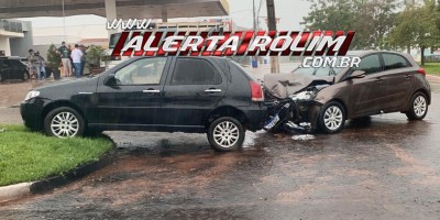 Colisão entre dois carros foi registrada nesta manhã de domingo em Rolim de Moura