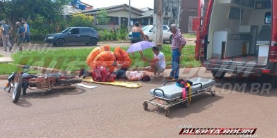 Condutora inabilitada avança via e ocasiona acidente de trânsito em Rolim de Moura