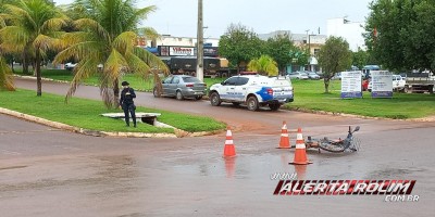 Idoso é encaminhado à UPA após sofrer acidente com bicicleta elétrica no Centro de Rolim de Moura