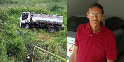 Motorista de caminhão-tanque morre após sair da pista na BR-364 em RO
