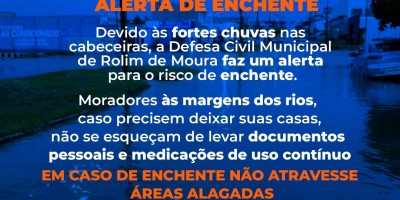 Defesa Civil de Rolim de Moura emite alerta de enchentes