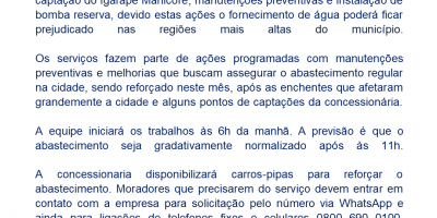 Comunicado Águas de Rolim