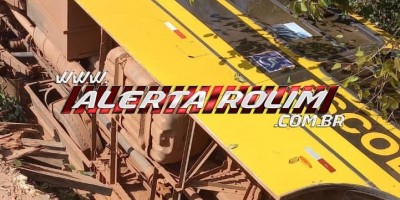 Ônibus escolar caiu de ponte na linha 29 em São Felipe do Oeste 