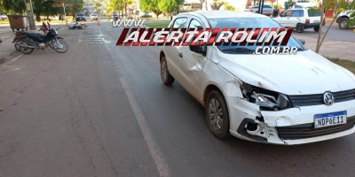 Acidente de trânsito foi registrado nesta manhã no Centro de Rolim de Moura 
