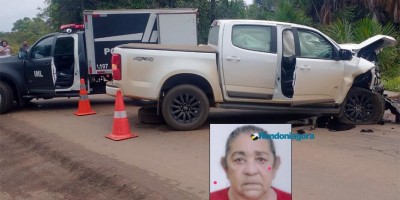 Idosa morre após colisão de duas caminhonetes em RO