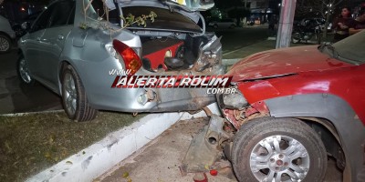 Motorista de Strada atingiu traseira de carro estacionado na noite de sexta-feira em Rolim de Moura
