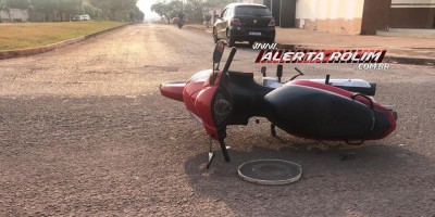 Manhã de segunda-feira registrou acidente de trânsito envolvendo carro e moto em Rolim de Moura