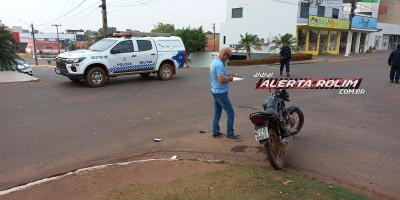 Quinto acidente do dia envolveu duas motos e deixou dois feridos em Rolim de Moura