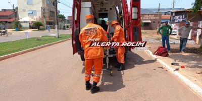 Colisão entre carro e moto deixou uma pessoa ferida nesta quarta-feira me Rolim de Moura