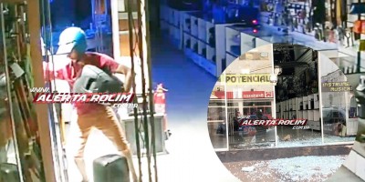 Em menos de uma semana, mais um comércio teve vidraça quebrada a pedrada e objetos foram furtados durante a madrugada em Rolim de Moura – Vídeo 