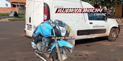 Mototaxista teve fratura de clavícula após sofrer acidente de trânsito nesta tarde em Rolim de Moura 