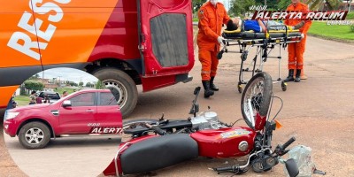 Acidente de trânsito deixou motociclista ferido neste sábado em Rolim de Moura