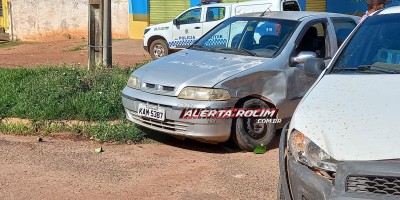 Colisão entre dois carros foi registrada nesta manhã em Rolim de Moura 
