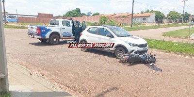 Colisão entre carro e moto nesta quinta-feira deixou uma pessoa ferida em Rolim de Moura 