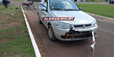 Acidente envolvendo carro e moto foi registrado nesta manhã em Rolim de Moura 
