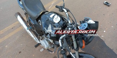 Colisão traseira deixou motociclista ferido nesta manhã em Rolim de Moura 