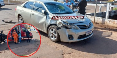 Acidente de trânsito deixou ocupantes de moto feridas nesta tarde em Rolim de Moura
