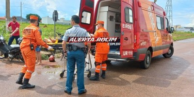 Colisão entre duas motos foi registrada no Jequitibá nesta tarde em Rolim de Moura