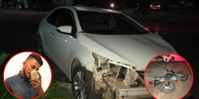 Jovem morreu após colisão entre carro e moto na noite de quinta-feira em RO