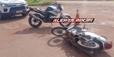 Três pessoas ficaram feridas após colisão entre motos nesta tarde em Rolim de Moura 