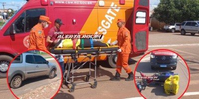 Segundo acidente desta quarta-feira deixou uma mulher ferida em Rolim de Moura