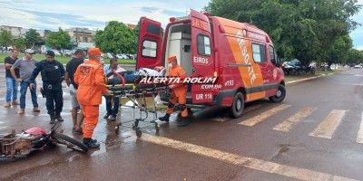 Colisão traseira foi registrada nesta tarde em Rolim de Moura