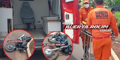 Grave acidente de trânsito envolvendo duas motos foi registrado nesta tarde em Rolim de Moura