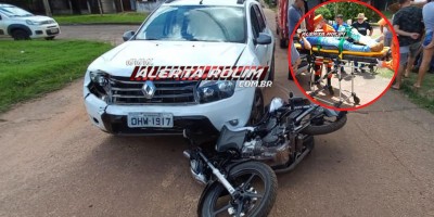 Motociclista fraturou a perna em acidente de trânsito nesta sexta-feira em Rolim de Moura – Vídeo 
