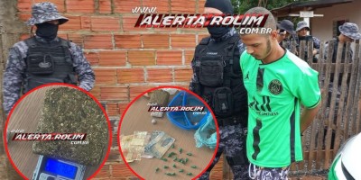 Acusado de tráfico de drogas foi preso durante trabalho em conjunto da Polícia Militar e Polícia Civil em Rolim de Moura - Vídeo